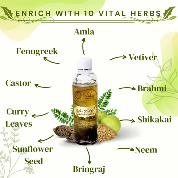 Herbal hair oil enrich with 10 vital herbs